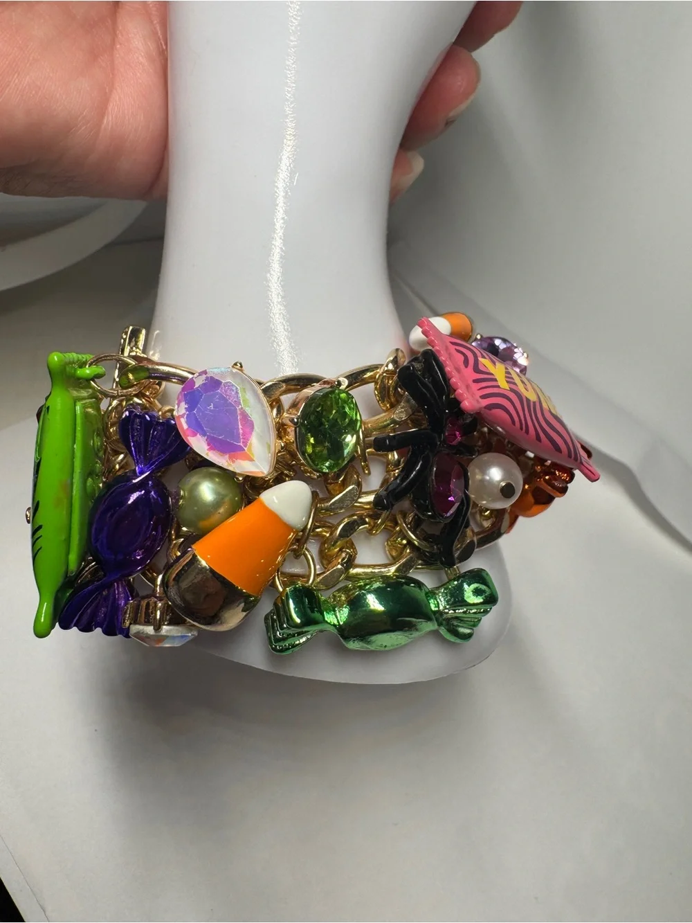 Betsey Johnson Multicolor candy  gold color Charm Bracelet